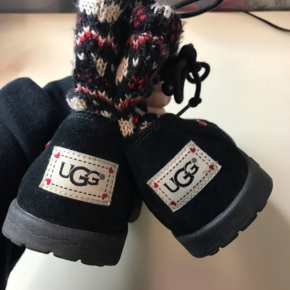 Ugg Red, White, And Black Winter Boots Size 4